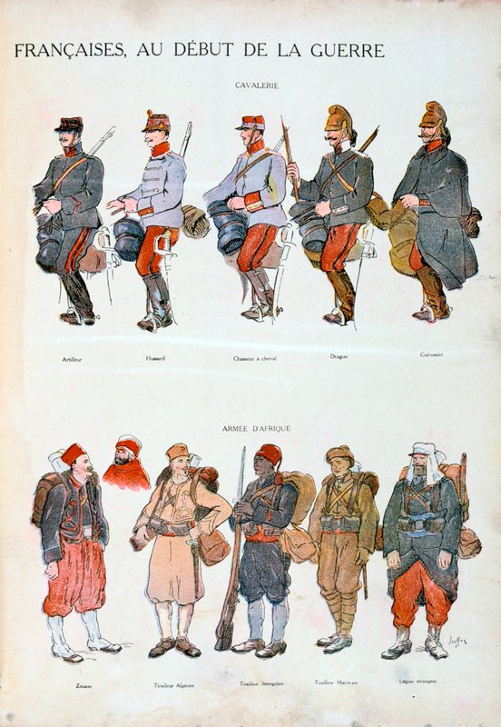 フランス軍の制服、第一次世界大戦、1914