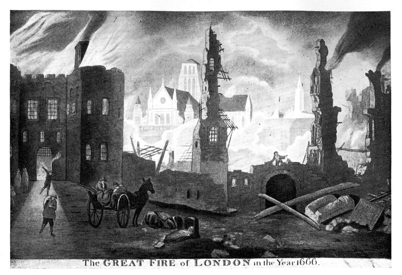 ロンドン大火 The Great Fire of London ポスター 額装品 ロンドン大火