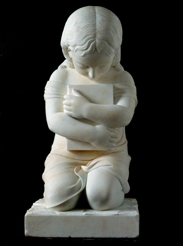 アイボリー樹脂製女性と子供の彫刻 Unknown_Artist_-