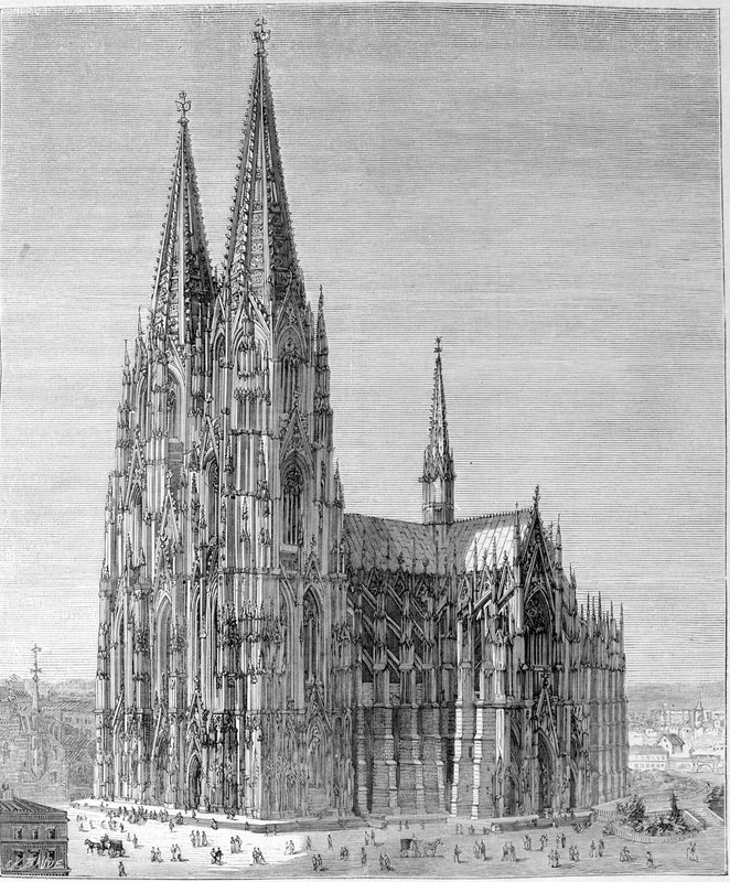 ケルン大聖堂　大型絵画　西中博 Unknown_Artist_-
