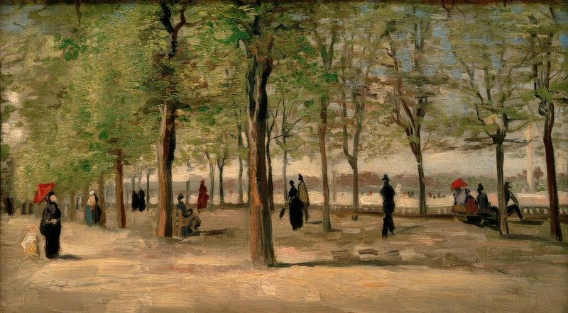 ⚫️E. KANTAL 公園の風景 油彩画 リュクサンブール公園 Vincent_van_Gogh_-