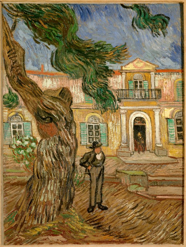 ゴッホ『サンポール病院の背後の山の風景』キャンバス加工フレーム付き Vincent_van_Gogh_-