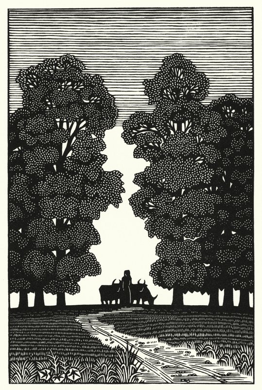 トーマス・ハーディの「Tess Of The DUrbervilles」のイラスト（彫刻）。 作： ヴィヴィアン・グリブル