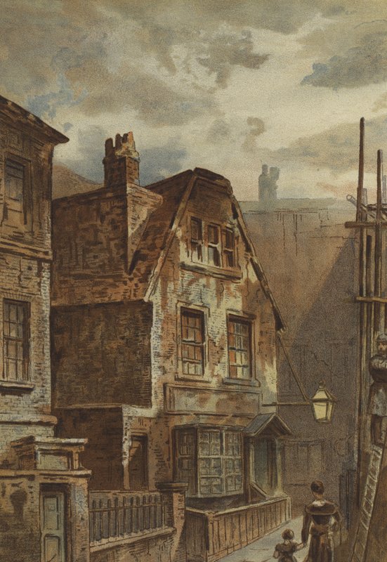 Ludgate（chromolitho）の背後にある古い家 作： ワルド・サージェント