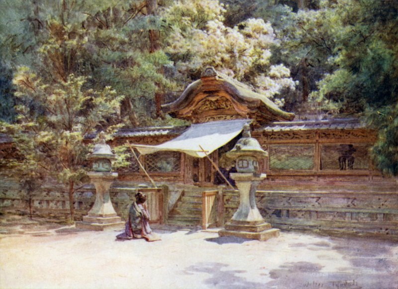 Temple Fence and Gate, Higashi Otani, Kyoto  作： ウォルター・フレデリック・ルーフン・ティンデール