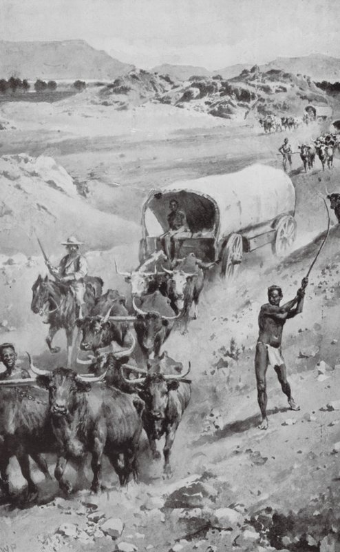 1835-36年、ナタールへのボーア人の大移動（リトグラフ） 作： ウォルターパジェット