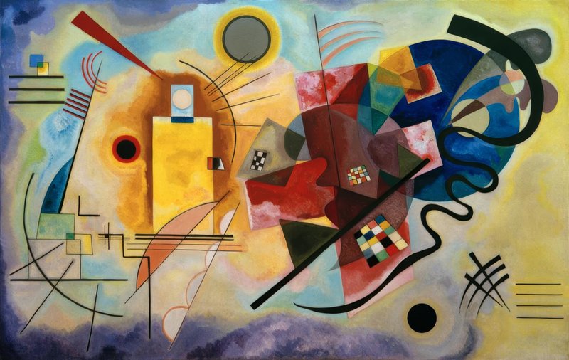 抽象油彩画 青と赤の作品 Wassily_Kandinsky_-