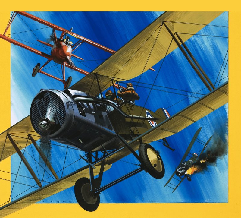 過去からの飛行機ブリストルF2B戦闘機 作： ウィルフ (20 世紀) ハーディ