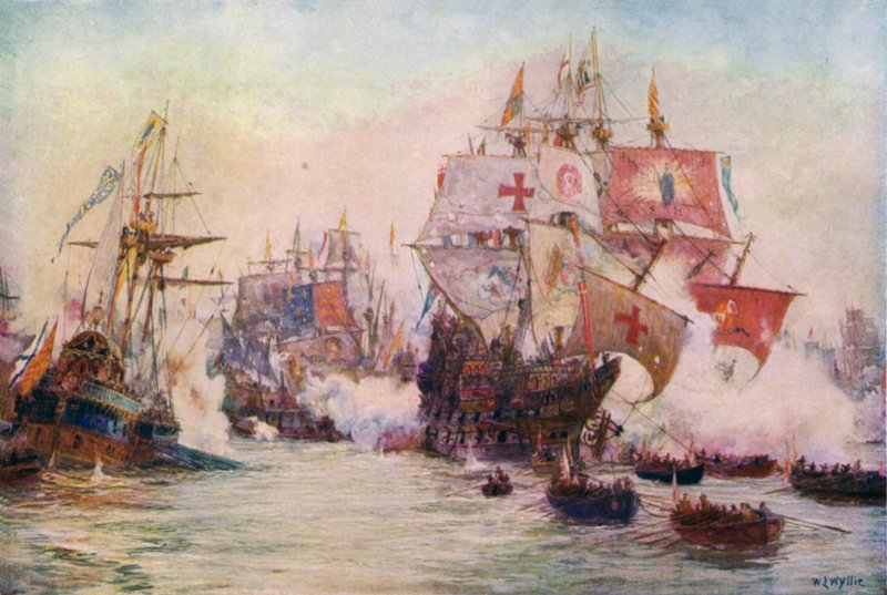 スペインの艦隊、1588年 作： ウィリアムライオネルワイリー