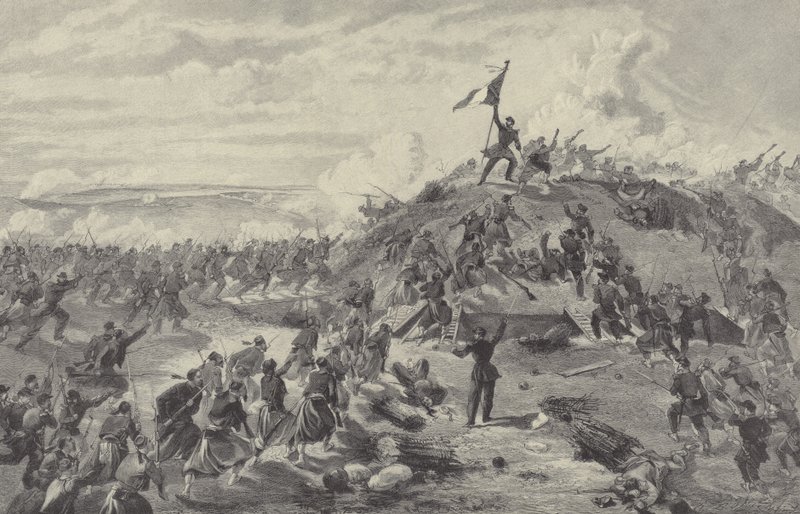 1855年9月8日、フランス人によるセヴァストポリ包囲戦によるマラコフリダウトの捕獲 作： ウィリアムクリミアシンプソン