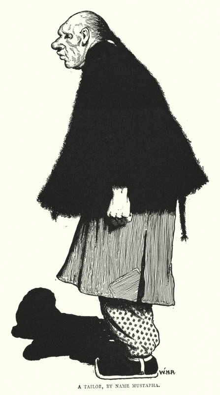 仕立て屋、名前はムスタファ（彫刻）。 作： ウィリアムヒースロビンソン