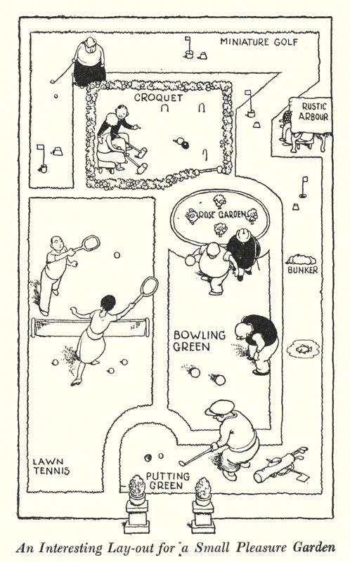 小さな遊園地のおもしろいレイアウト（リトグラフ 作： ウィリアムヒースロビンソン