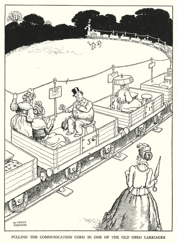 W・ヒース・ロビンソンによる「Railway Ribaldry」のイラスト（リトグラフ）。 作： ウィリアムヒースロビンソン