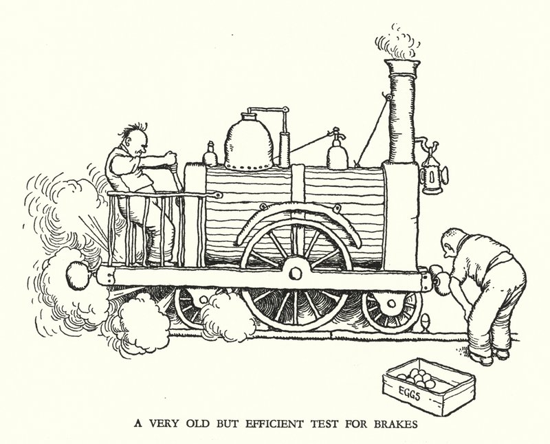 W・ヒース・ロビンソンによる「Railway Ribaldry」のイラスト（リトグラフ）。 作： ウィリアムヒースロビンソン