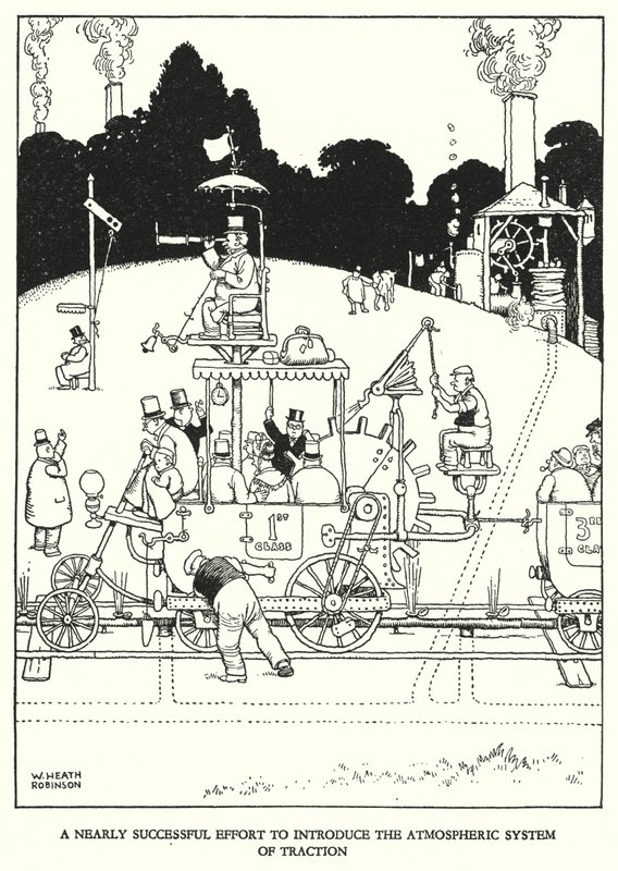 W・ヒース・ロビンソンによる「Railway Ribaldry」のイラスト（リトグラフ）。 作： ウィリアムヒースロビンソン