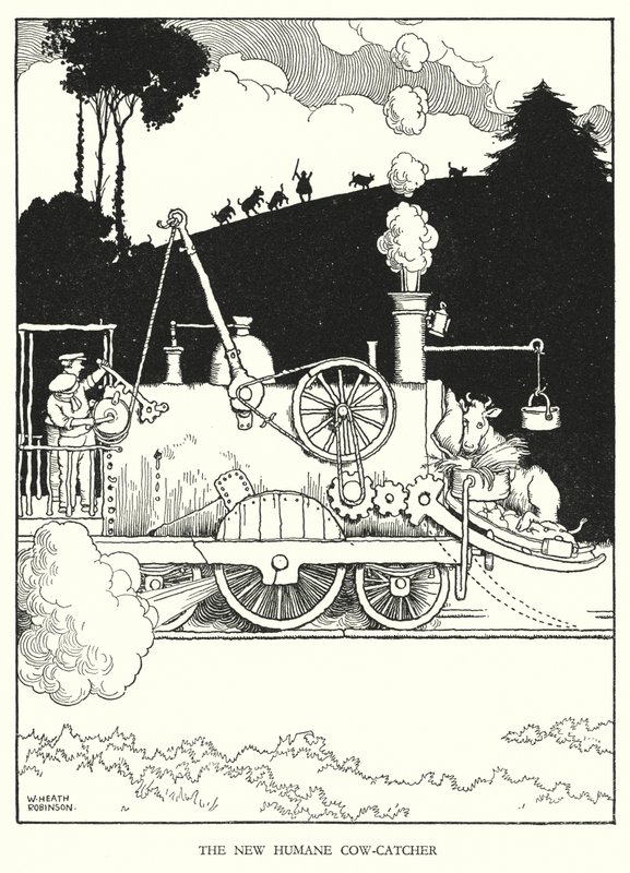 W・ヒース・ロビンソンによる「Railway Ribaldry」のイラスト（リトグラフ）。 作： ウィリアムヒースロビンソン