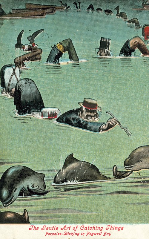 The Gentle Art of Catching Things - Porpoise Sticking in Pegwell Bay (カラーリトグラフ) 作： ウィリアムヒースロビンソン