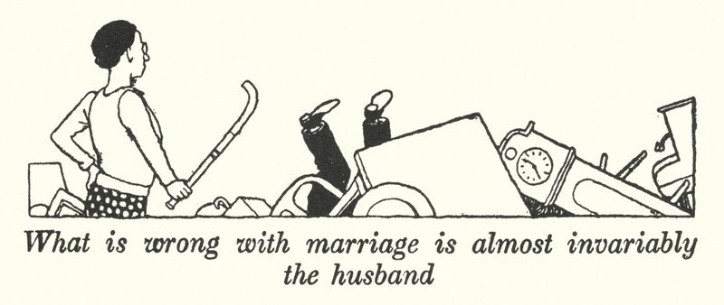 結婚して困るのは、ほとんどの場合、夫である（リトグラフ 作： ウィリアムヒースロビンソン