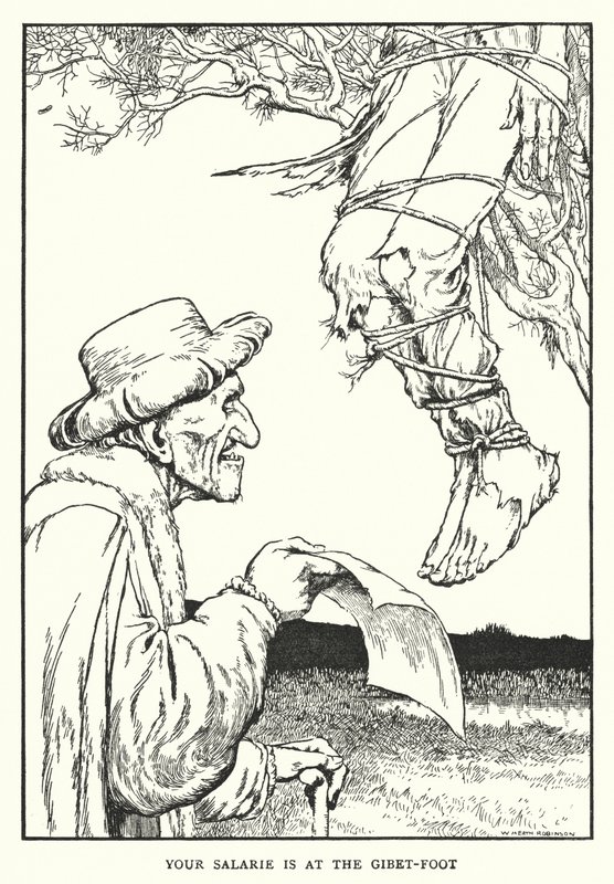 あなたのサラリーはジベッと足元にある（リトグラフ 作： ウィリアムヒースロビンソン