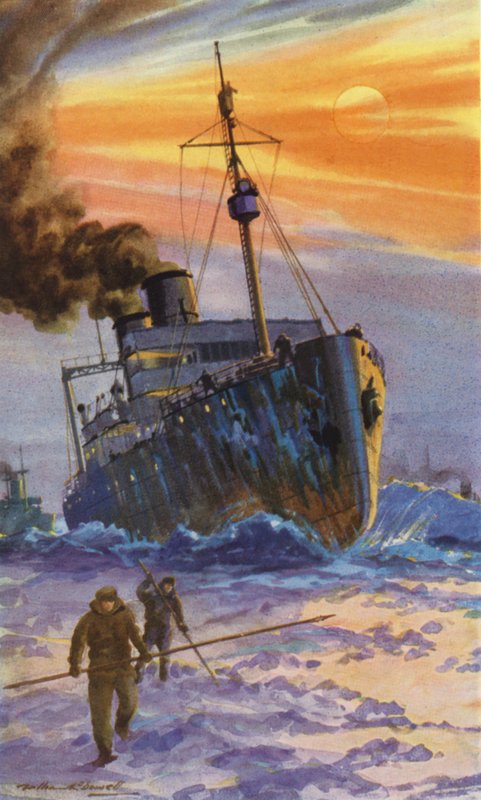 作業中のロシアの砕氷船 (カラー リソ) 作： ウィリアム・ジョン・パットン・マクダウェル