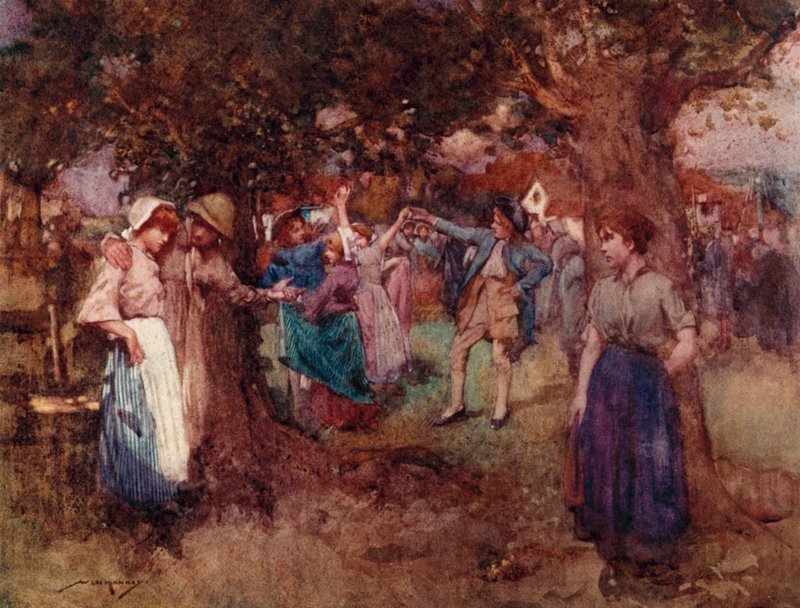Oliver Goldsmith による The Deserted Village のイラスト (カラーリソ) 作： ウィリアム・リー・ハンキー
