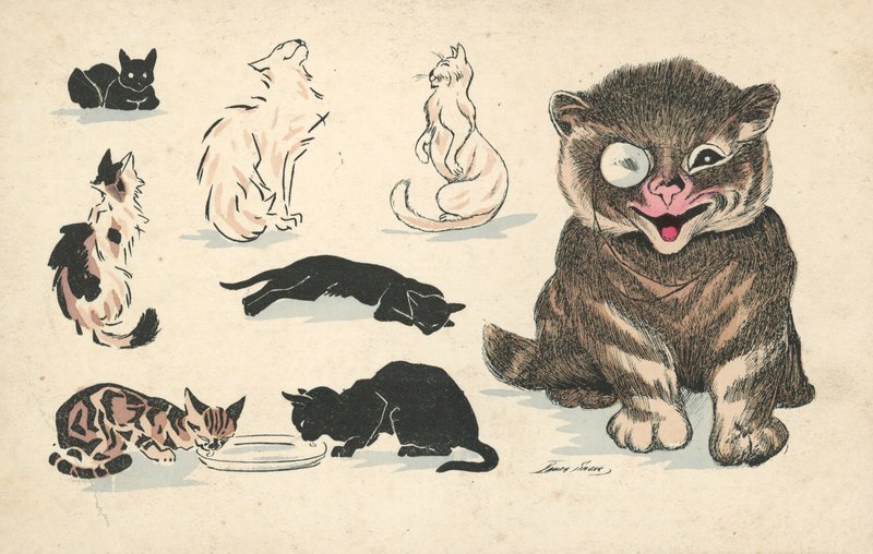 太った猫、モノクルを着て、さまざまなあまり好きではない猫 作： ザビエル・セイガー