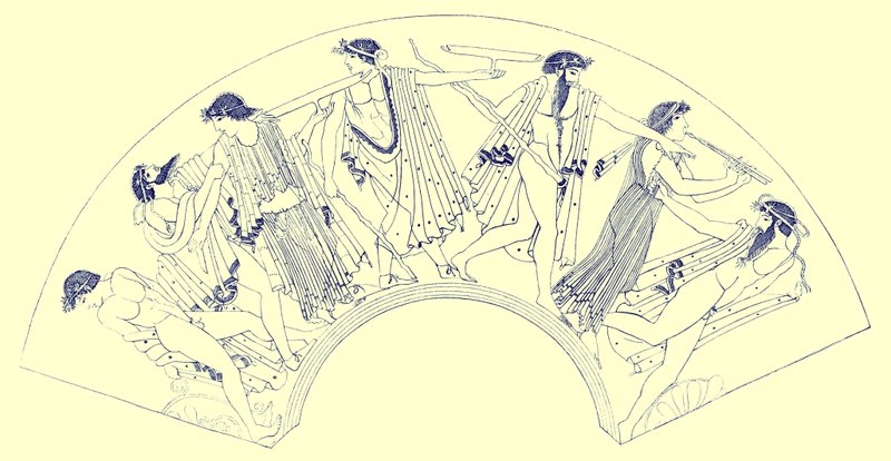 BrygosによるRevel、JE HarrisonとDS MacCollによるギリシャの花瓶の絵画からのイラスト、1894年発行（デジタル化された画像） 作： 英語学校の後
