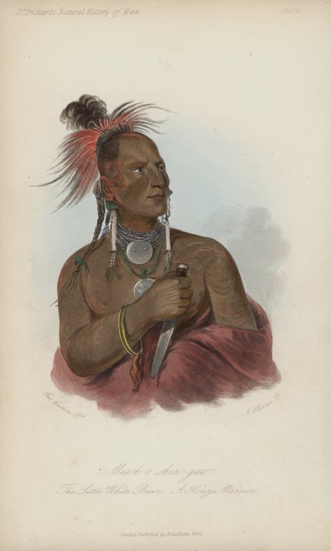Meach-o shin-gaw、The Little White Bear、A Konza Warrior（aquatint） 作： ジョージ・カトリンの後