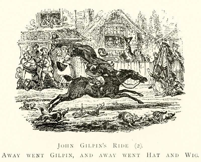 ジョン・ギルピンス・ライド（2）、アウェイはギルピン、そしてアウェイはハットとウィッグ 作： ジョージ・クルックシャンクの後