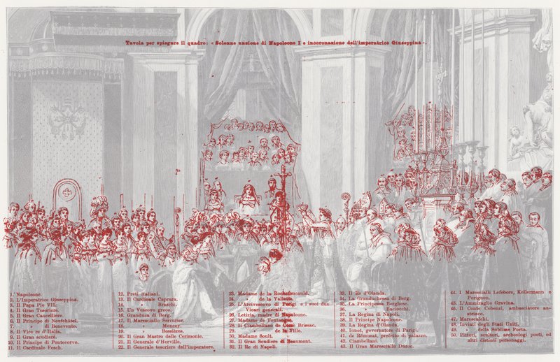 ノートルダム大聖堂でのフランス皇帝としてのナポレオンの戴冠式、1804 作： ジャック・ルイ・デイビッドの後