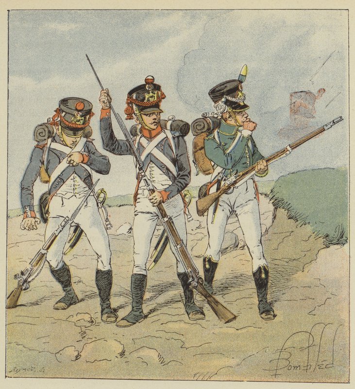ヤングガード、1806年、Conscrit-grenadier、Tirailleur-grenadier、Flanqueur-chasseur 作： ルイ・チャールズ・ボンブルドの後
