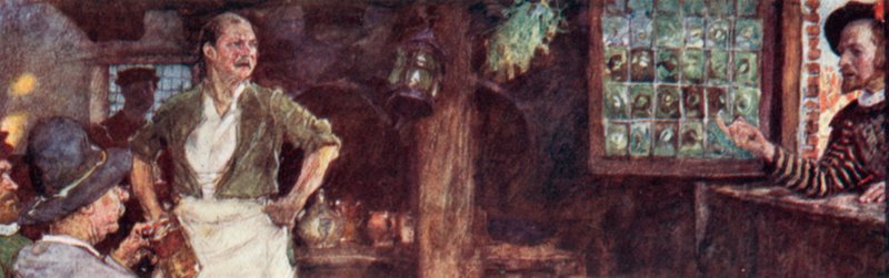 シェイクスピアはベンジョンソンがそこにいるかどうか確認するために人魚酒場に電話します 作： ウィリアム・ヘザレルの後