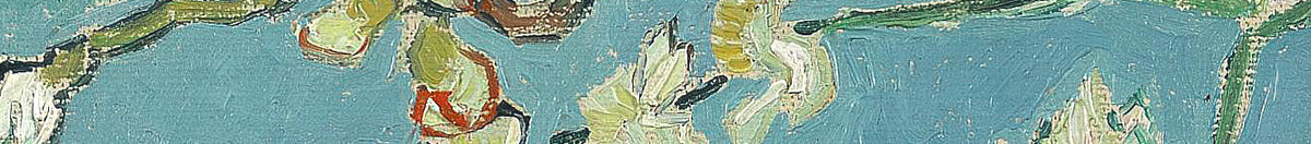 花咲くアーモンドの木 (Vincent van Gogh), Detail: Blütenzweige oben