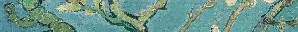 花咲くアーモンドの木 (Vincent van Gogh), Detail: Astgabelung Mitte