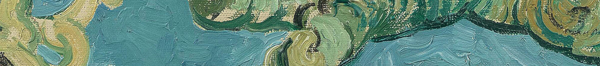花咲くアーモンドの木 (Vincent van Gogh), Detail: Blühender Hauptast unten