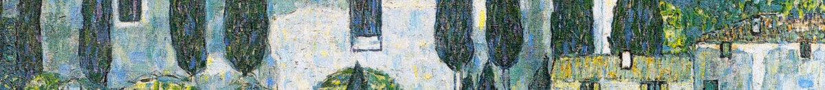 カッソーネの教会 (Gustav Klimt), Detail: Zypressen vor Kirchenwand