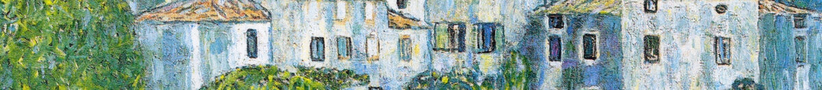 カッソーネの教会 (Gustav Klimt), Detail: Häuser am Hang