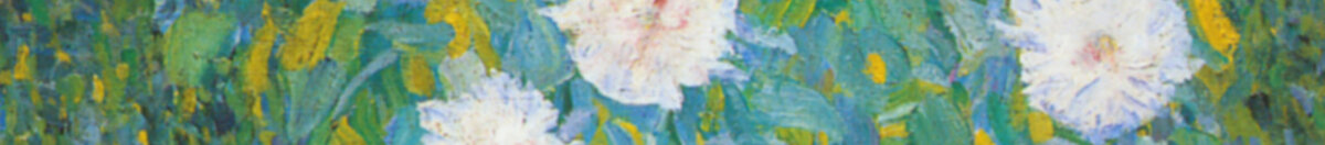 農家の庭 (Gustav Klimt), Detail: Weiße Margeriten vor Blaugrün