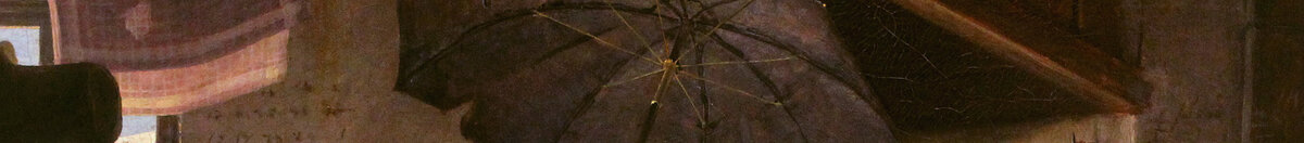 貧しい詩人 (Carl Spitzweg), Detail: Aufgespannter Regenschirm
