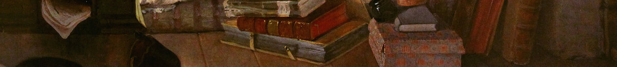 貧しい詩人 (Carl Spitzweg), Detail: Bücherstapel am Boden