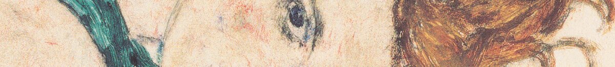膝を立てて座る女性 (Egon Schiele), Detail: Gesicht und rotes Haar