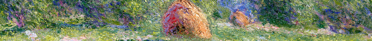 春の効果、ジヴェルニー、1890年 (Claude Monet), Detail: Heuhaufen in der Wiese