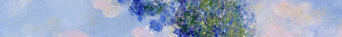 春の効果、ジヴェルニー、1890年 (Claude Monet), Detail: Blau-grüne Pappeln