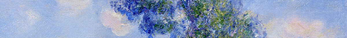 春の効果、ジヴェルニー、1890年 (Claude Monet), Detail: Pappelkronen am Horizont