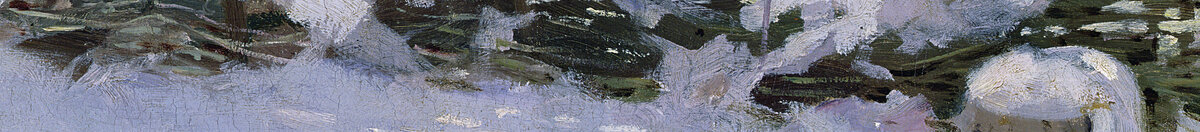 カササギ (Claude Monet), Detail: Schneewehe und Hecke