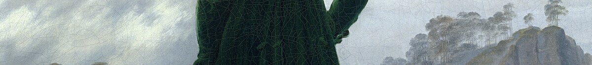 雲海の上の旅人 (Caspar David Friedrich), Detail: Gehrock und Hand am Stock