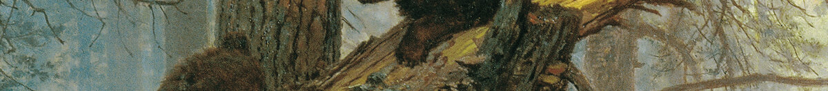 松林の朝 (Ivan Ivanovich Shishkin), Detail: Bärenjunge auf dem Bruchstamm