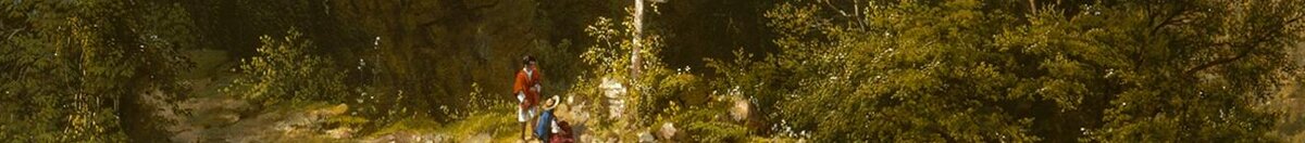 アンデスの心臓 (Frederic Edwin Church), Detail: Kreuz mit Pilgern