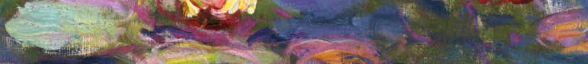 睡蓮、1916年 (Claude Monet), Detail: Seerosenblüten unten Mitte