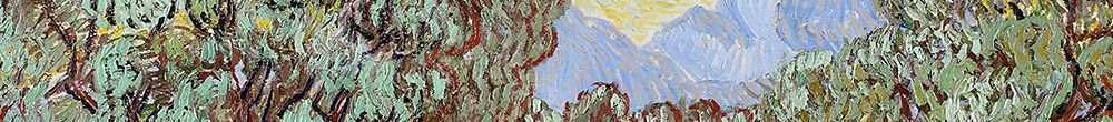 黄色の空と太陽とオリーブの木 (Vincent van Gogh)